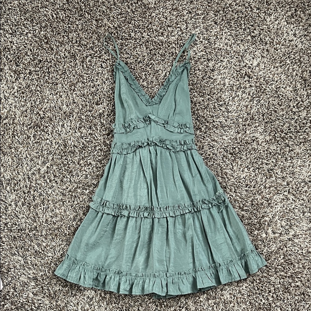 Miami Green Ruffle Mini Dress